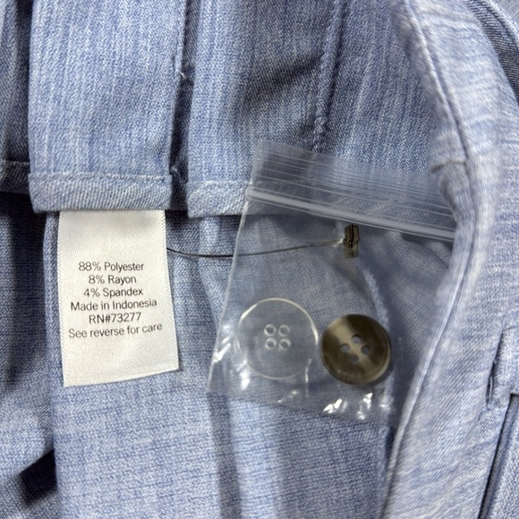 Nine West Womens Blue Melange Paperbag Waist Pants Size 10 Belted High Rise NWT - Picture 10 of 10